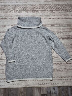 Women's Light Gray Turtleneck Maternity Sweater